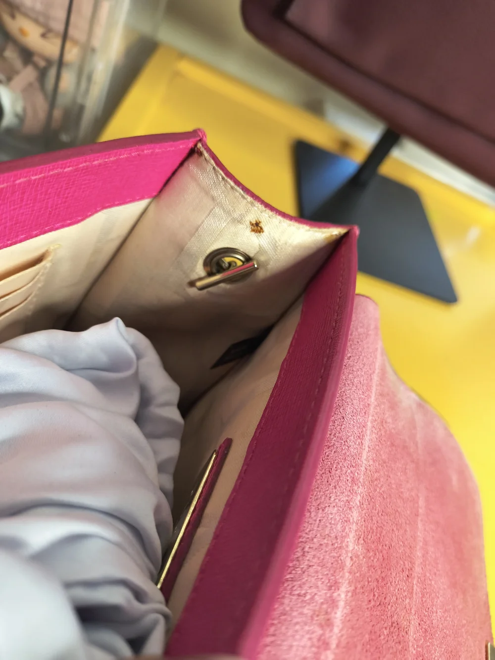 Furla Metropolis Mini Crossbody Bag Pink Saffiano Leather Chain With Dust Bag - Picture 7 of 7